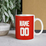 Custom Orange Red White Mug