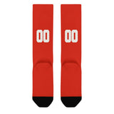 Custom Orange Red White Knee-High Sock