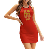 Custom Orange Red Yellow Sleeveless Vest Dress