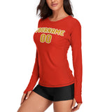Custom Orange Red Yellow Women's Long-Sleeve Shirt