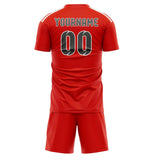 Custom Orange Red Dark Grey Soccer Jersey