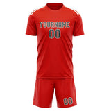 Custom Orange Red Dark Grey Soccer Jersey