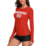 Custom Orange Red Light Pink Women's Long-Sleeve Shirt