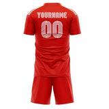 Custom Orange Red Light Pink Soccer Jersey