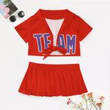 Custom Orange Red Light Purple Cheerleading Uniform Set