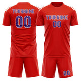 Custom Orange Red Light Purple Soccer Jersey
