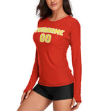 Custom Orange Red Light Yellow Women's Long-Sleeve Shirt