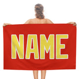 Custom Orange Red Light Yellow Beach Towel