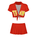 Custom Orange Red Light Yellow Cheerleading Uniform Set