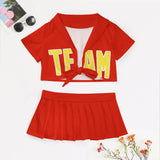 Custom Orange Red Light Yellow Cheerleading Uniform Set