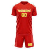 Custom Orange Red Light Yellow Soccer Jersey
