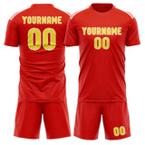 Custom Orange Red Light Yellow Soccer Jersey