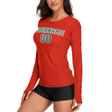 Custom Orange Red Blue Green Women's Long-Sleeve Shirt