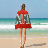 Custom Orange Red Blue Green Beach Towel