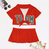 Custom Orange Red Blue Green Cheerleading Uniform Set