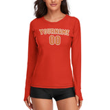 Custom Orange Red Orange Women's Long-Sleeve Shirt