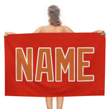 Custom Orange Red Orange Beach Towel