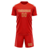 Custom Orange Red Orange Soccer Jersey