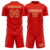 Custom Orange Red Orange Soccer Jersey