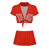 Custom Orange Red Copper Rose Cheerleading Uniform Set