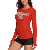 Custom Orange Red Copper Rose Women's Long-Sleeve Shirt