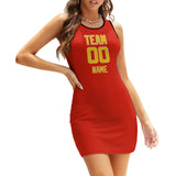 Custom Orange Red Gold Sleeveless Vest Dress