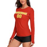 Custom Orange Red Gold Women's Long-Sleeve Shirt