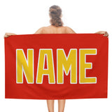 Custom Orange Red Gold Beach Towel