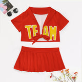 Custom Orange Red Gold Cheerleading Uniform Set