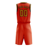 Custom Orange Red Yellow Basketball Set