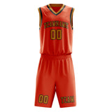 Custom Orange Red Yellow Basketball Set