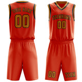Custom Orange Red Yellow Basketball Set