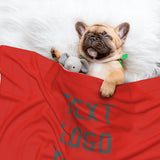 Custom Orange Red Dark Grey Pet Blanket