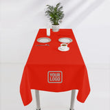 Custom Orange Red Dark Grey Square Table Cloth