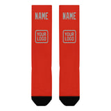 Custom Orange Red Gray Knee-High Sock