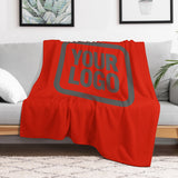 Custom Orange Red Dark Grey Blanket