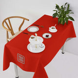Custom Orange Red Dark Grey Square Table Cloth