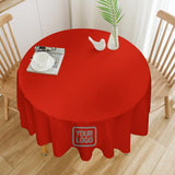 Custom Orange Red Gray Round Table Cloth