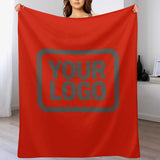 Custom Orange Red Dark Grey Blanket