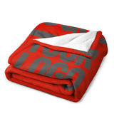 Custom Orange Red Dark Grey Blanket