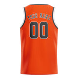 Custom Orange Red & Dark Grey Colors Design Sports Basketball Jersey