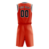 Custom Orange Red Dark Grey Basketball Set