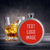 Custom Orange Red Light Pink Hip Flask