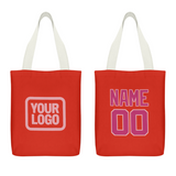 Custom Orange Red Pink Canvas Tote Bag
