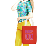 Custom Orange Red Pink Canvas Tote Bag