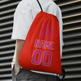 Custom Orange Red Pink Drawstring Bag
