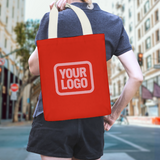 Custom Orange Red Pink Canvas Tote Bag