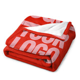 Custom Orange Red Light Pink Blanket