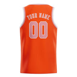 Custom Orange Red & Light Pink Colors Design Sports Basketball Jersey