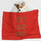 Custom Orange Red Khaki Pet Blanket